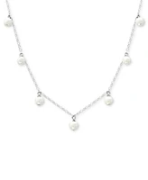 Giani Bernini Cultured Freshwater Pearl (5mm) Dangle Collar Necklace, 16" + 2" extender, Created for Macy's