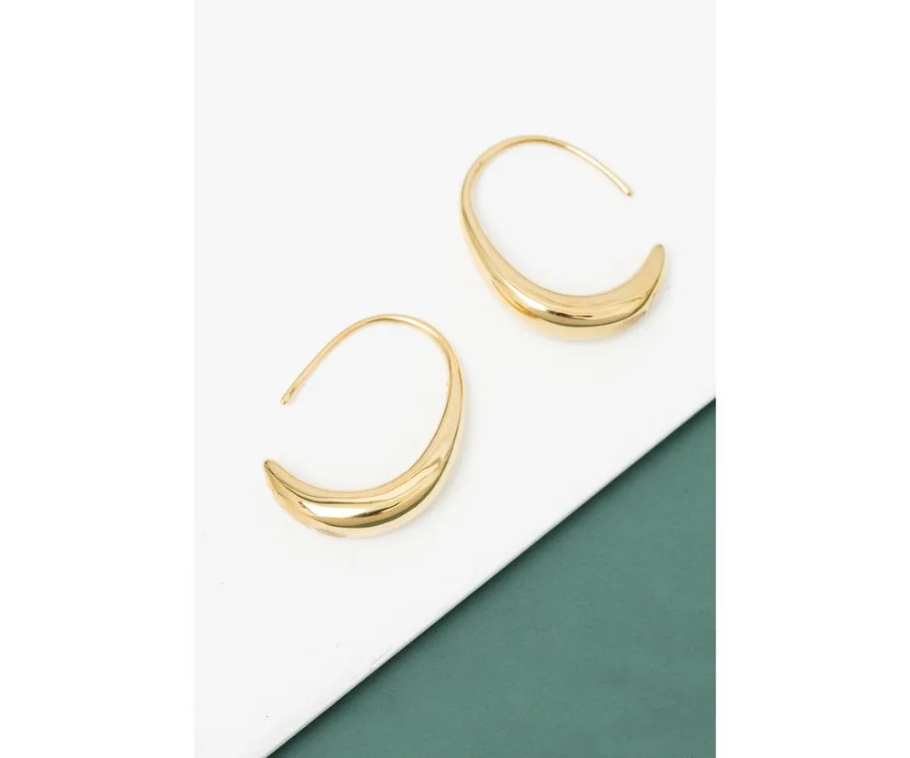 Starfish Project Crescent Moon Thread Drop Earrings in Gold