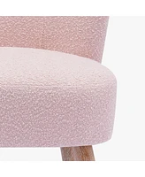 25" Wide Upholstered Boucle Accent Chairs (Set of 2)