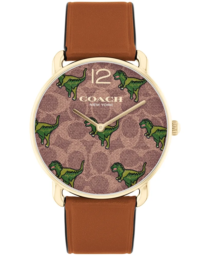 Coach Women's Elliot Saddle Leather Strap Watch 36mm