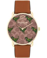 Coach Women's Elliot Saddle Leather Strap Watch 36mm