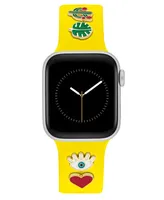 WITHit Yellow Smooth Silicone Band with Band Candy Hope Charms designed for Apple Watch 42mm (Series 1-3 only) & 44/45/46/49mm (Ultra & Ultra 2)
