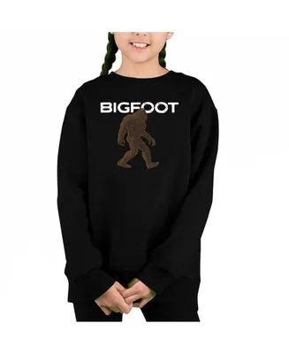Bigfoot - Big Girl's Word Art Crewneck Sweatshirt