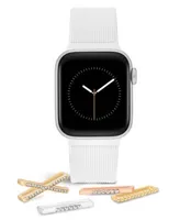 Withit White Textured Silicone Band With Band Candy Slider Charms