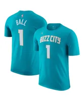 Men's Jordan LaMelo Ball Teal Charlotte Hornets 2023/24 City Edition Name and Number T-shirt