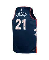 Big Boys Nike Joel Embiid Navy Philadelphia 76ers 2023/24 Swingman Replica Jersey - City Edition