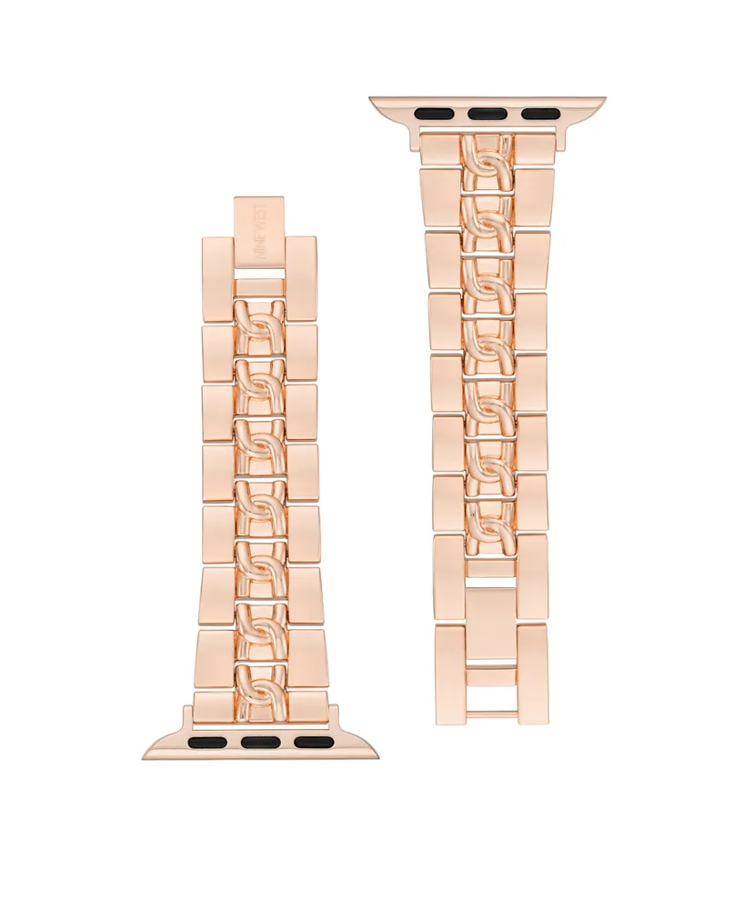 Nine West Women's Rose Gold-Tone Alloy Bracelet Compatible with 38mm, 40mm and 41mm Apple Watch - Rose Gold