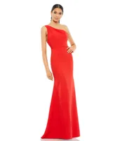 Mac Duggal Women's Ieena One Shoulder Jersey Mermaid Gown