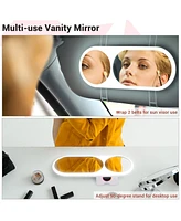 Byootique Car Visor Vanity Mirror w/ Led Light Sun Visor Cosmetic Mirror Travel