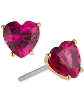 Eliot Danori Cubic Zirconia Heart Stud Earrings, Created For Macy's