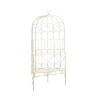 Patio Bench 37.4" Iron Antique White