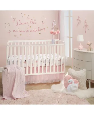 Lambs & Ivy Ballerina Baby 3-Piece Infant Nursery Baby Crib Bedding Set - Pink