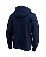 Men's Fanatics Navy Distressed Boston Red Sox Cooperstown Collection Huntington Logo Fitted Pullover Hoodie