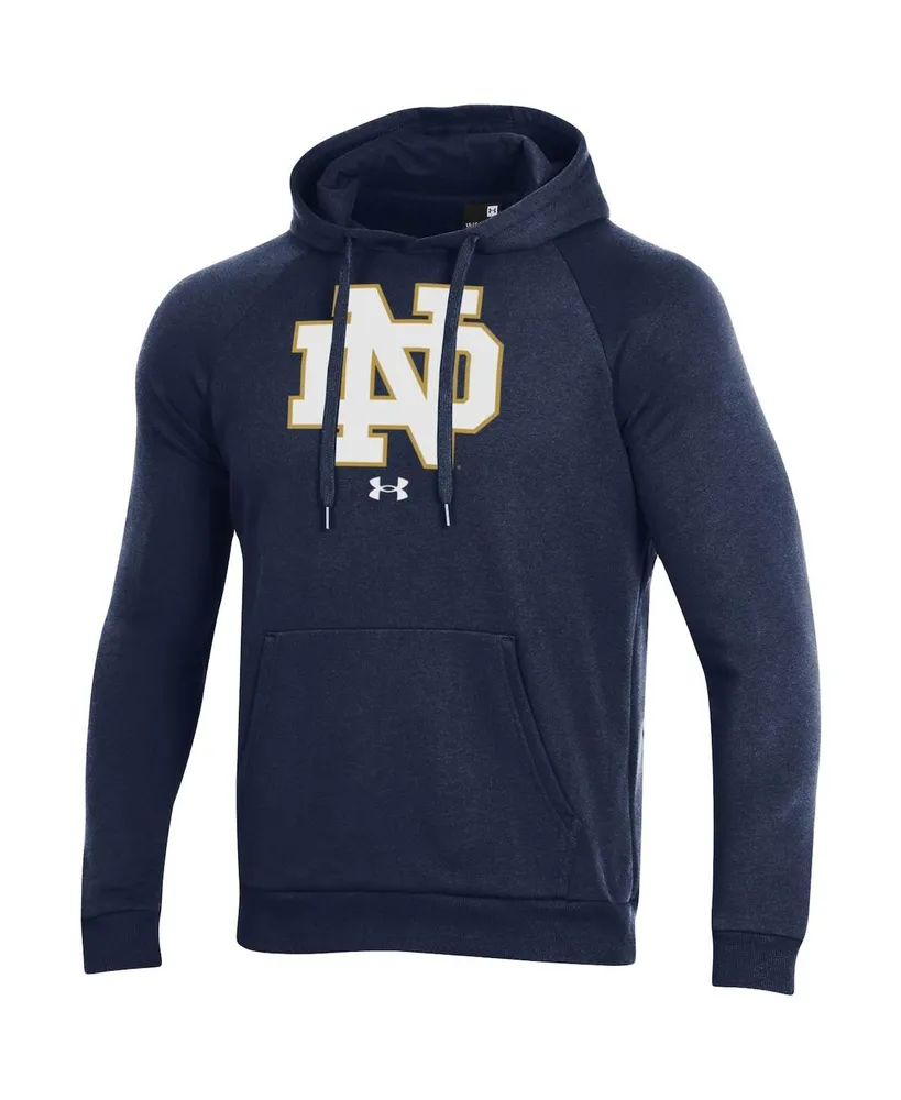 Men's Under Armour Navy Notre Dame Fighting Irish Primary School Logo All Day Raglan Pullover Hoodie