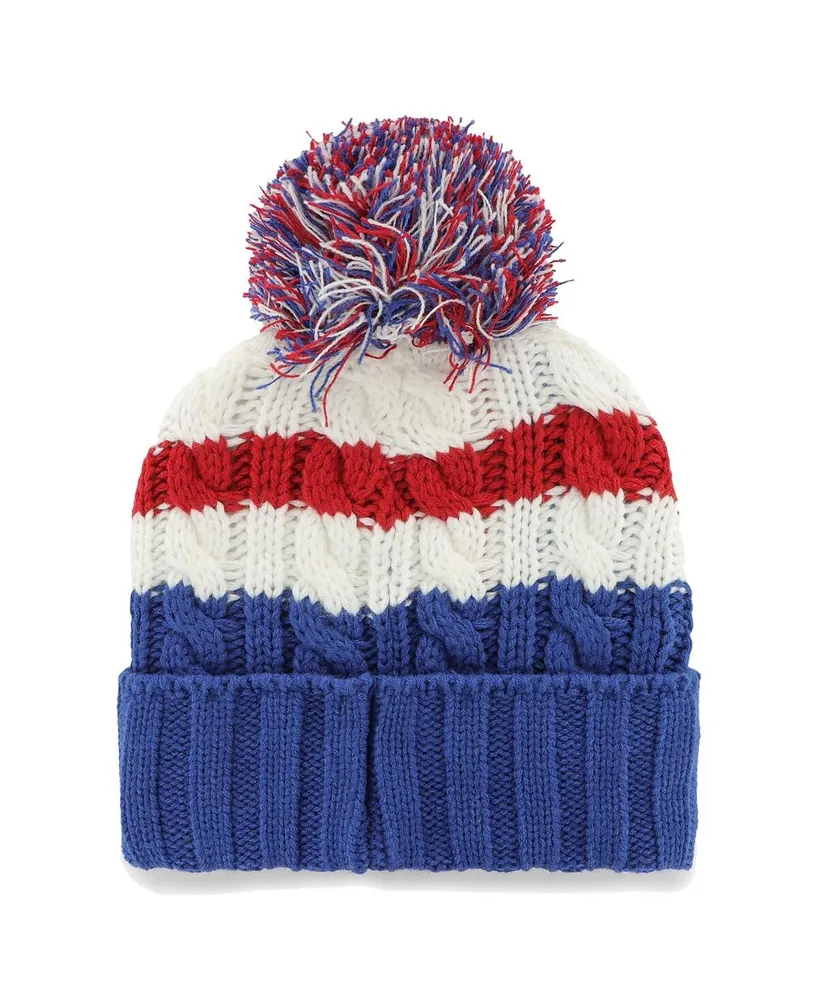 Women's '47 Brand White New York Giants Ashfield Cuffed Knit Hat with Pom
