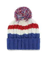 Women's '47 Brand White New York Giants Ashfield Cuffed Knit Hat with Pom