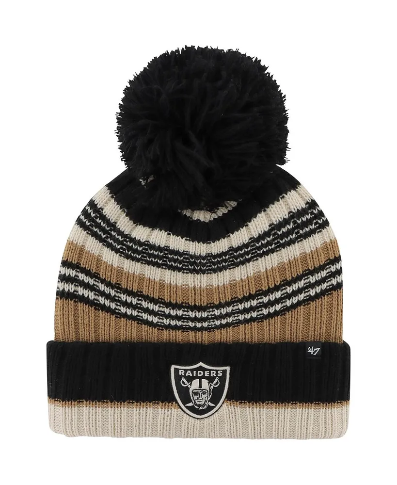 Women's '47 Brand Natural Las Vegas Raiders Barista Cuffed Knit Hat with Pom