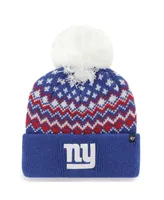 Women's '47 Brand Royal New York Giants Elsa Cuffed Knit Hat with Pom