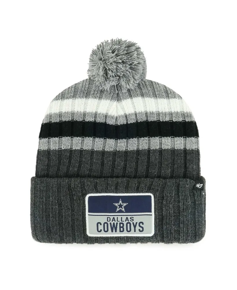 Men's '47 Brand Gray Dallas Cowboys Stack Cuffed Knit Hat with Pom