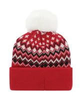 Women's '47 Brand Red Georgia Bulldogs Elsa Cuffed Knit Hat with Pom