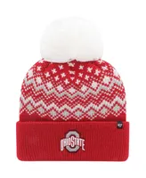 Women's '47 Brand Scarlet Ohio State Buckeyes Elsa Cuffed Knit Hat with Pom