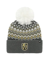 Women's '47 Brand Charcoal Vegas Golden Knights Elsa Cuffed Knit Hat with Pom