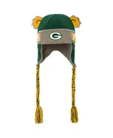 Youth Boys and Girls Outerstuff Green Green Bay Packers Wordmark Ears Trooper Knit Hat