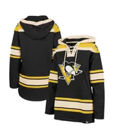 Women's '47 Brand Black Pittsburgh Penguins Superior Lacer Pullover Hoodie