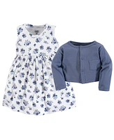 Luvable Friends Toddler Girls Dress and Cardigan 2pc Set