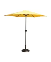 Simplie Fun 8.8 ft Aluminum Patio Umbrella with Resin Base, Yellow