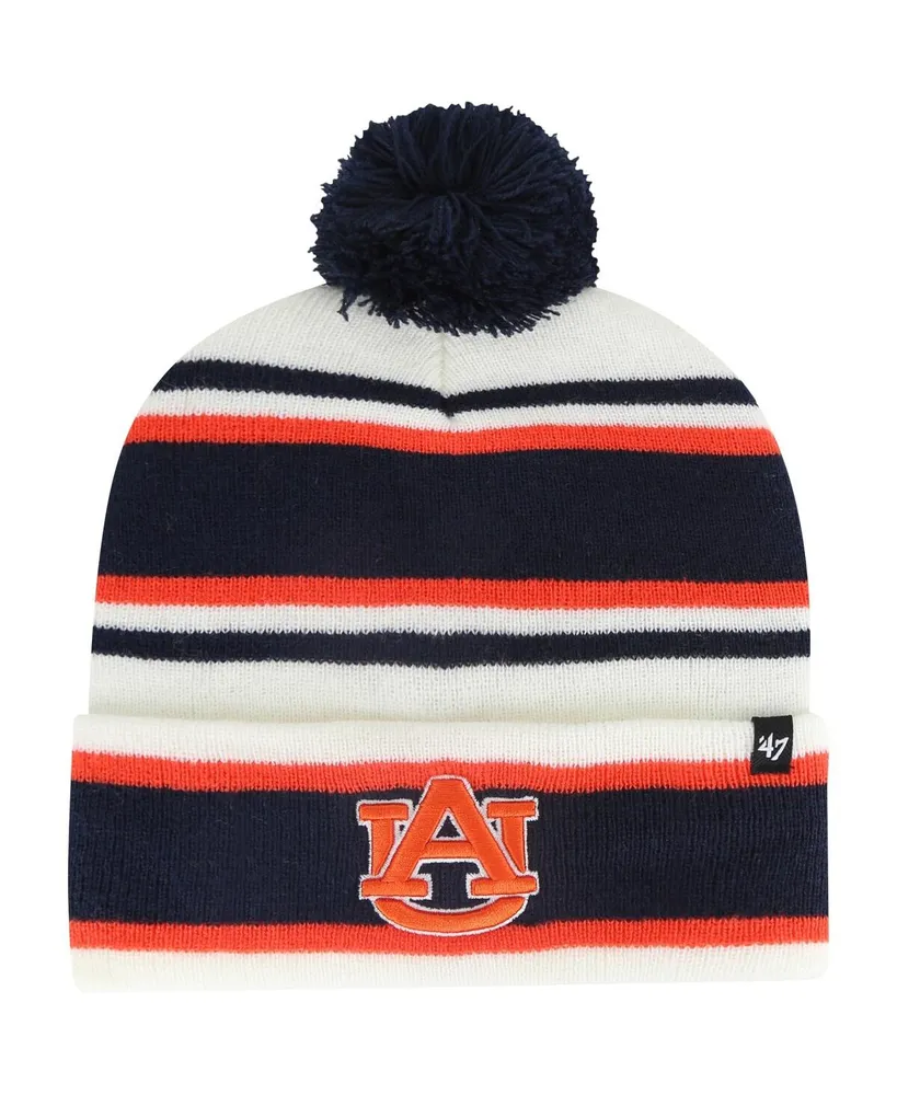 Youth Boys and Girls '47 Brand White Auburn Tigers Stripling Cuffed Knit Hat with Pom