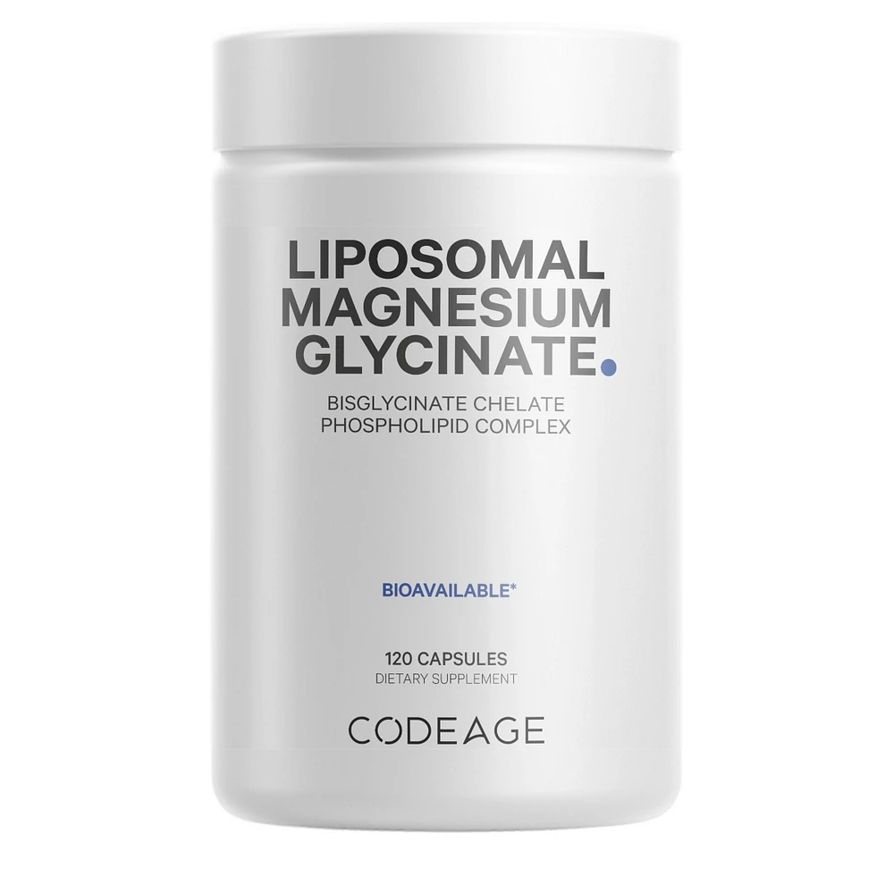 Codeage Liposomal Magnesium Glycinate Supplement - Magnesium Bisglycinate Pills - BioPerine Black Pepper - Liposomal Delivery