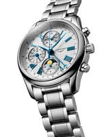 Longines Men's Swiss Automatic Chronograph Master Stainless Steel Bracelet Watch 40mm