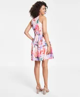 Vince Camuto Women's Printed Scuba Fit & Flare Dress