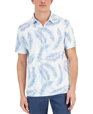 Club Room Men's Leaf Print Short Sleeve Tech Polo Shirt, Created for Macy's