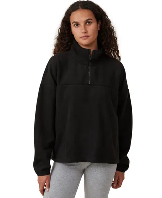 Cuddl Duds Fleece Long-Sleeve Half-Zip Hoodie - Macy's