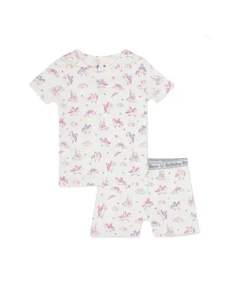 Bellabu Bear Toddler| Child Unisex Unicorn 2-Piece Short Sleeve & Shorts Pajama Set