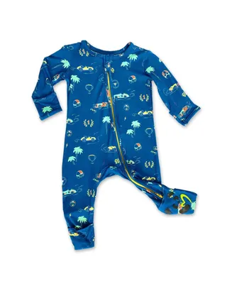 Bellabu Bear Baby Boys Monaco Blue Convertible Footie Pajamas