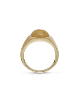 LuvMyJewelry Wood Jasper Iconic Gemstone Yellow Gold Plated Sterling Silver Men Signet Ring