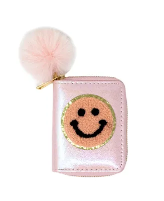 Kids Pink Shiny Happy Face Wallet