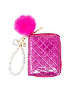 Kid's Hot Pink Sparkle Pearl Strap Wallet