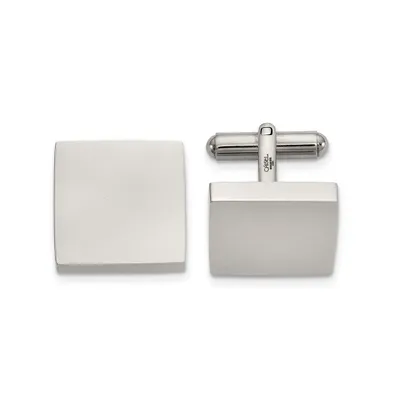 Chisel Stainless Steel Polished Square Cuff Links