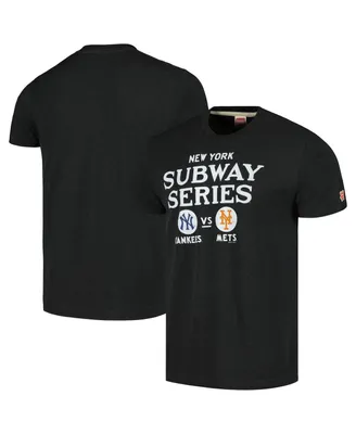 Men's Homage Charcoal New York Yankees vs. New York Mets Subway Series Hyper Local Tri-Blend T-shirt