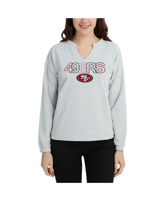 Women's Concepts Sport Gray San Francisco 49ers Sunray Notch Neck Long Sleeve T-shirt