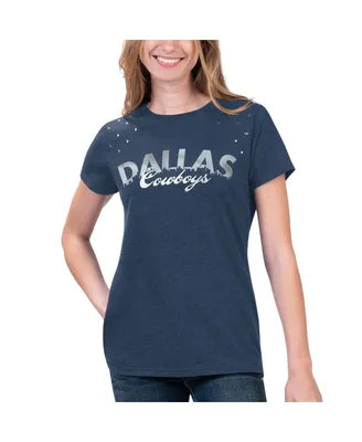 Women's G-iii 4Her by Carl Banks Heathered Navy Dallas Cowboys Main Game T-shirt