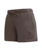 Women's Pro Standard Brown Los Angeles Dodgers Neutral Fleece Shorts