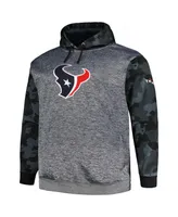 Men's Fanatics Heather Charcoal Houston Texans Big and Tall Camo Pullover Hoodie