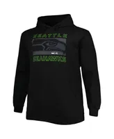 Men's Fanatics Black Seattle Seahawks Big and Tall Pop of Color Pullover Hoodie