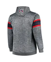 Men's Heather Charcoal Washington Capitals Big and Tall Stripe Pullover Hoodie