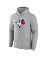 Men's Fanatics Heather Gray Toronto Blue Jays Official Logo Pullover Hoodie